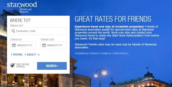 Starwood Friends and Family Rates