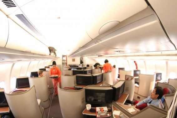 Interior of Garuda Business Class Jakarta (CGK) to Bali (DPS) using A330 